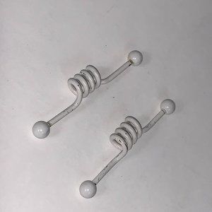 14 Gauge White Industrial Bar with Large Coil